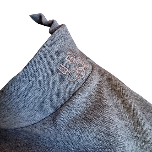 XL Vintage Men's T-shirt USA Olympic Apparel Long-Sleeve Mock Neck Gray Pullover - Picture 2 of 6